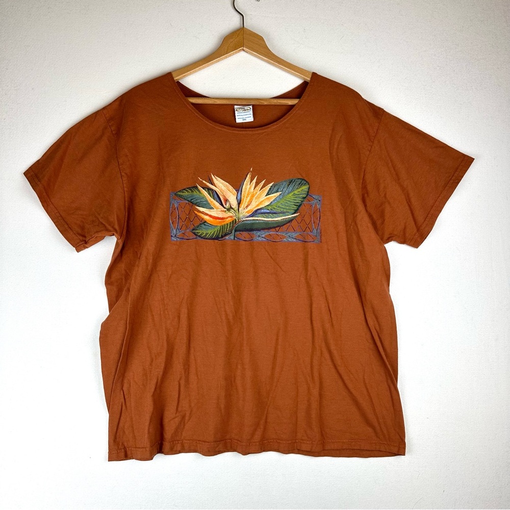 Crazy Shirt Bird of Paradise T-Shirt NWT Tropical Cinnamon Dyed
